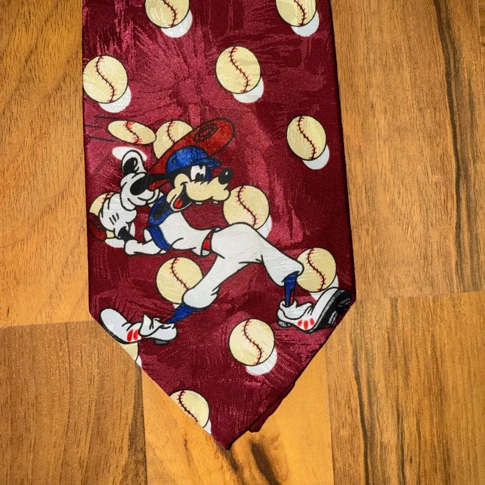 Mickey Unlimited bundle Baseball Necktie‎ Goofy Cartoon Novelty Tie red blue